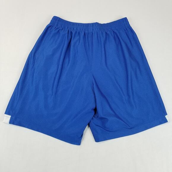 VTG Nike Basketball Shorts Mens Med Blue Shiny Dazzle 9" Pockets Drawstring Y2K - Picture 2 of 13
